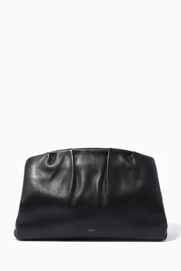 Buy Celine Pre-Loved Black Pleated Clutch in Leather for Women