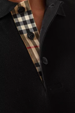 Buy Burberry Black Polo Shirt in Organic Cotton Piqué for Men