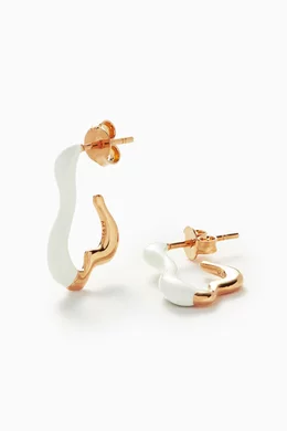 ★MISSOMA★ CURVE TWO TONE ENAMEL SMALL HOOP EARRINGS MISSOMA Squiggle Curve Two Tone Enamel Small Hoop Earrings