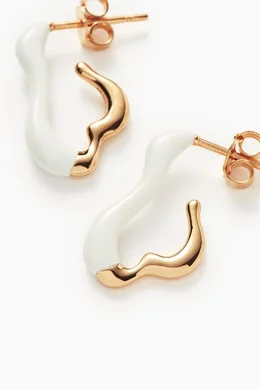 ★MISSOMA★ENAMEL & STONE BYLINE SQUARED SMALL HOOP EARRINGS missoma-byline-hoops-model-