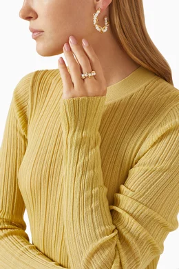 MISSOMA◆Molten Pearl Twisted リング 18K ゴールド 送料込 Buy Missoma White Molten Pearl Twisted Stacking Ring in 18kt