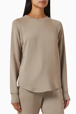 Buy Splits59 Neutral Warm Up Sweatshirt in Fleece for Women Online
