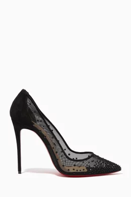 Buy Christian Louboutin Black Follies Strass 100 Pumps in
