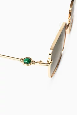 Buy Le Specs Gold x Missoma Aquarius Sphere Sunglasses in  display picture 2