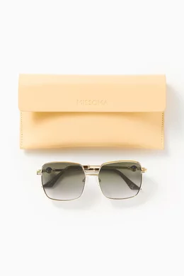 Buy Le Specs Gold x Missoma Aquarius Sphere Sunglasses in  display picture 2