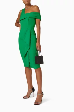green emerald velvet dress NOELIA Satin Blazer Mini Dress With Embellished Corset In Emerald Gree