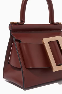 Buy BOYY Burgundy Karl 19 Top Handle Bag in Palmellato Leather for