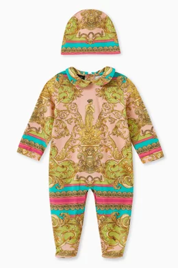 Buy Versace Multicolour Barocco Goddess Onesie Set for Baby Girls