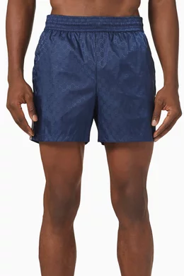 Buy Gucci Blue GG Jacquard Swim Shorts in Nylon for Men Online