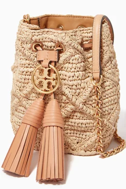 Burch Fleming Miller Straw Mini Bucket Bag Buy Tory Burch Neutral