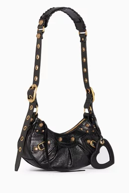 Buy Balenciaga Black Le Cagole Small Shoulder Bag in Arena
