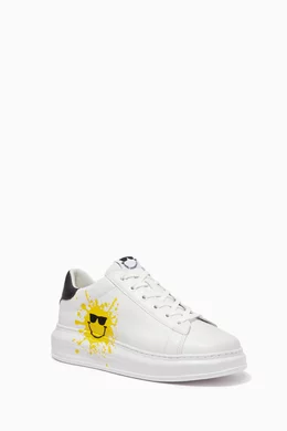 Buy KARL LAGERFELD White Kapri x Smiley Low Top Sneakers in