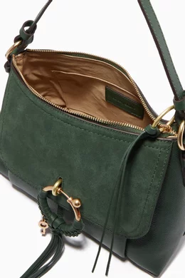 Buy See By Chloé Green Joan Small Crossbody Bag in Suede Grained