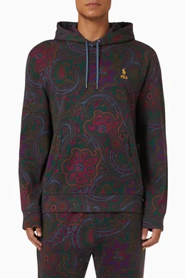 Buy Polo Ralph Lauren Blue Paisley Print Hoodie in Fleece for Men