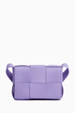 Buy Bottega Veneta Purple Mini Cassette Crossbody Bag in