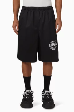Buy Balenciaga Black Baggy Shorts in Papery Cotton Twill for Men