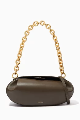 Buy YUZEFI Green Baton Shoulder Bag in Bovine Leather for Women