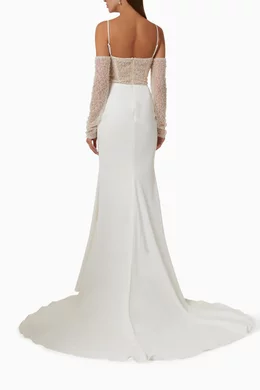 chinese dress ladies Vera Wang 'Fiona' Mermaid Ivory Wedding Gown – Instant Filters 2