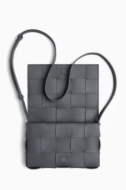 Buy Bottega Veneta Grey Cassette Bag in Intrecciato Leather for