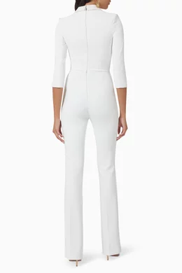 White studded jumpsuit on sale