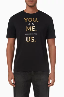 Buy Armani Exchange Black T-shirt in Cotton for Men