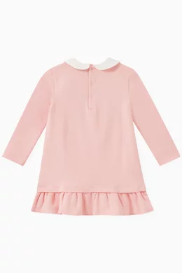 Buy Moschino Pink Bow and Teddy Print Dress in Jersey for Baby Girls Online  | Ounass Kuwait