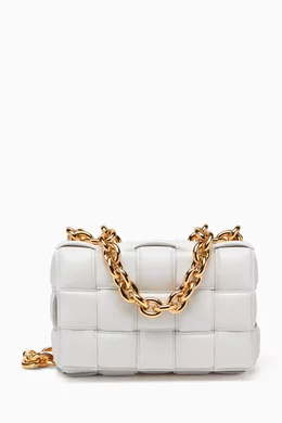 Buy Bottega Veneta White Chain Cassette Padded Crossbody Bag in
