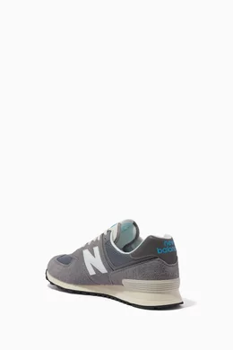 Buy New Balance Grey 574 Sneakers in Suede Mesh for Men Online
