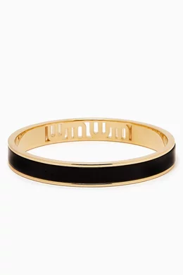 Buy Miu Miu Black Enameled Logo Bracelet in Metal for Women Online