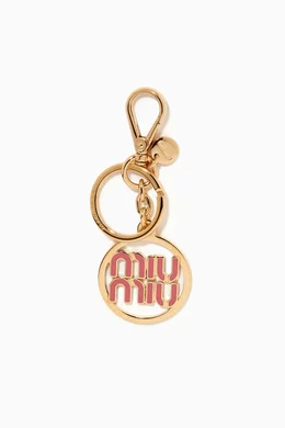 Buy Miu Miu Pink Logo Key Ring in Metal for Women Online | Ounass