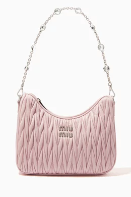 Buy Miu Miu Pink Small Shoulder Bag in Matelasse Nappa Leather for Women Online Ounass Kuwait