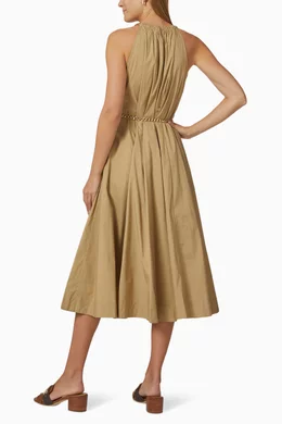 Buy Michael Kors Brown Halter Chain Midi Dress in Stretch Organic Cotton  for Women Online | Ounass Kuwait