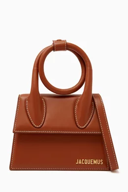 Buy Jacquemus Brown Le Chiquito Noeud Shoulder Bag in Smooth