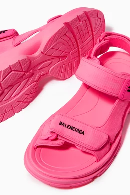 Buy Balenciaga Pink Tourist Sandals in Technical Fabric for Women