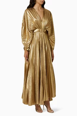 strapless open back dress V-Neck Belted Maxi Dress