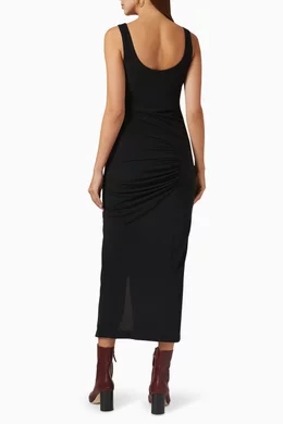 Buy Helmut Lang Black Twist Tank Dress in Crepe for Women Online Ounass Kuwait