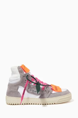 Buy Off-White Grey Off Court High-top Sneakers in Suede