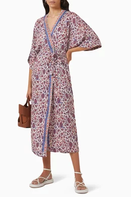 Buy Natalie Martin Multicolour Georgia Wrap Midi Dress in Rayon for Women Online Ounass Kuwait