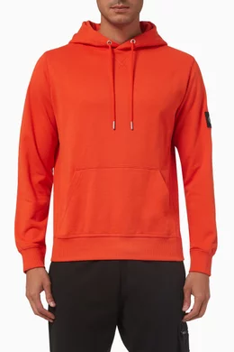 Buy Calvin Klein Jeans Orange Hoodie in Organic Cotton for Men