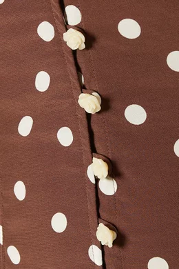 Ralph lauren polka dot crepe dress best sale