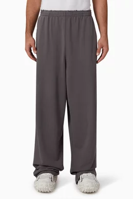 Buy Balenciaga Grey Political Campaign Large Fit Sweatpants in Fleece for Men Online Ounass Kuwait