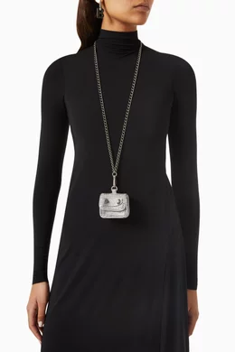 BALENCIAGA LECAGOLE ケース/airpods Buy Balenciaga Grey Le Cagole AirPods 3 Flap Case with Chain in