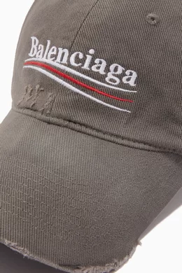 Buy Balenciaga Grey Political Campaign Destroyed Cap in