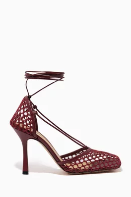 サンダル・ミュール Bottega Veneta Burgundy leather Stretch sandals Bottega Veneta - Merlot Stretch Leather Mule Sandal, 35mm