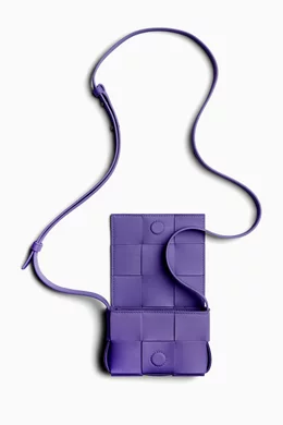 Buy Bottega Veneta Purple Mini Cassette Crossbody Bag in