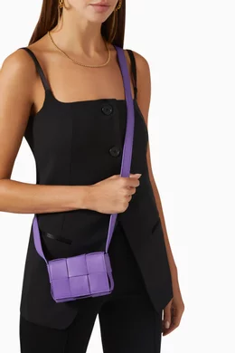 Buy Bottega Veneta Purple Mini Cassette Crossbody Bag in