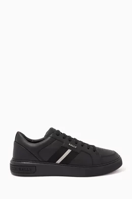 Buy Bally Black Moony Sneakers in Calf Leather for Men Online