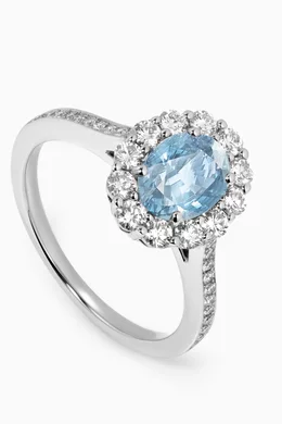 Buy Garrard Blue 1735 Aquamarine Diamond Ring in Platinum for