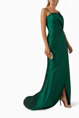 Buy Pronovias Green Strapless Mermaid Gown in Mikado for Women Online |  Ounass Kuwait