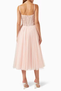 olina corset midi dress Yvette Corset Midi Dress